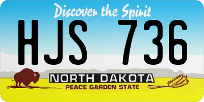 ND license plate HJS736