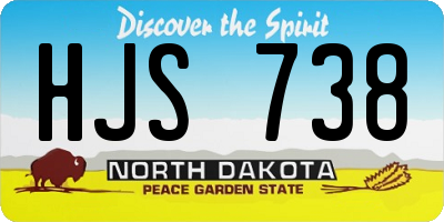 ND license plate HJS738