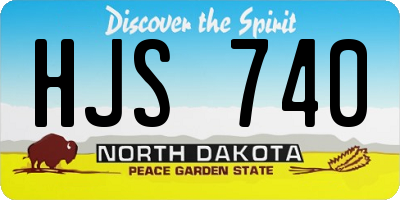ND license plate HJS740