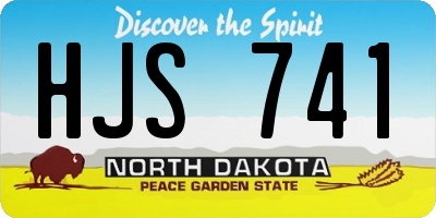 ND license plate HJS741