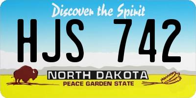 ND license plate HJS742