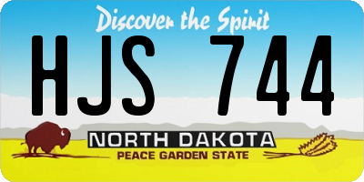 ND license plate HJS744