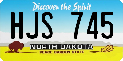 ND license plate HJS745