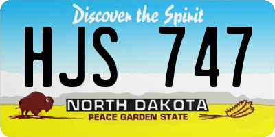 ND license plate HJS747