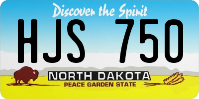 ND license plate HJS750