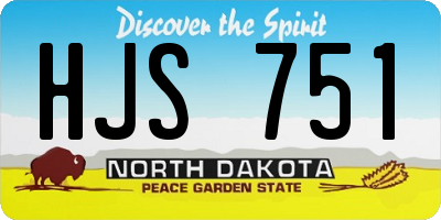 ND license plate HJS751