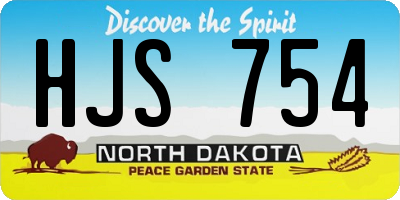 ND license plate HJS754