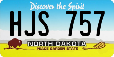 ND license plate HJS757
