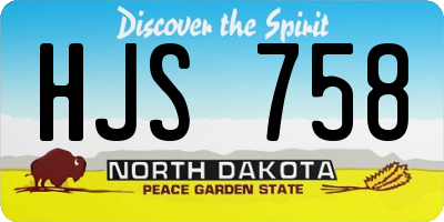 ND license plate HJS758