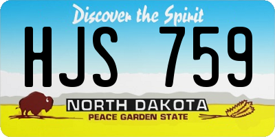 ND license plate HJS759