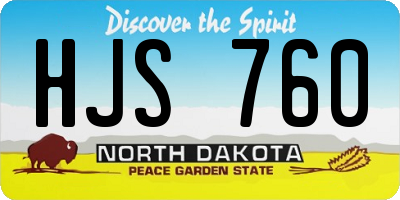 ND license plate HJS760