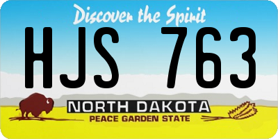 ND license plate HJS763