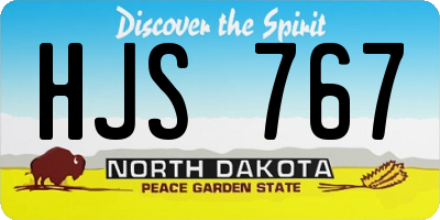 ND license plate HJS767