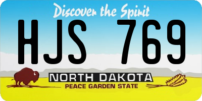 ND license plate HJS769