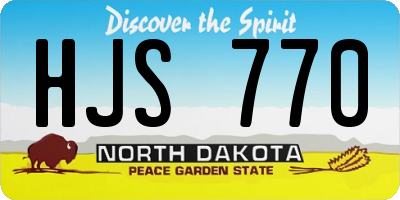 ND license plate HJS770
