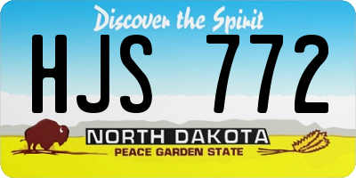 ND license plate HJS772