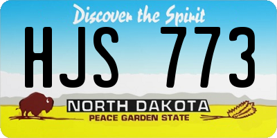 ND license plate HJS773