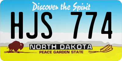 ND license plate HJS774