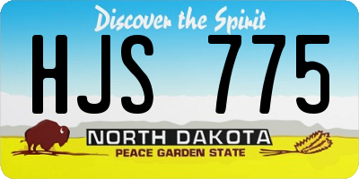 ND license plate HJS775