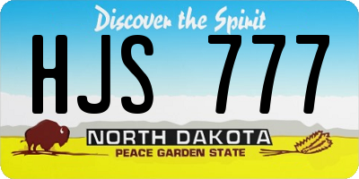 ND license plate HJS777