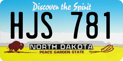ND license plate HJS781