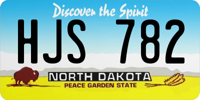 ND license plate HJS782