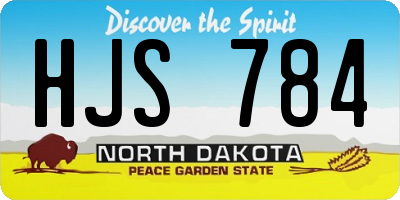 ND license plate HJS784