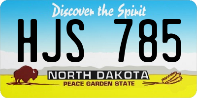 ND license plate HJS785
