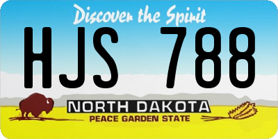 ND license plate HJS788