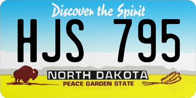 ND license plate HJS795
