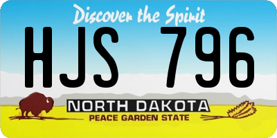 ND license plate HJS796