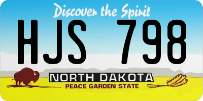 ND license plate HJS798