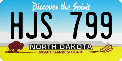 ND license plate HJS799