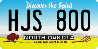 ND license plate HJS800