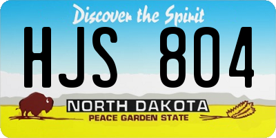 ND license plate HJS804