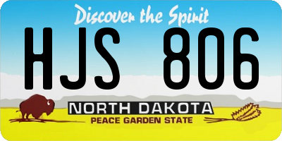 ND license plate HJS806