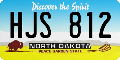 ND license plate HJS812