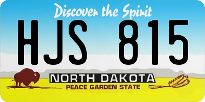 ND license plate HJS815