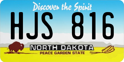 ND license plate HJS816