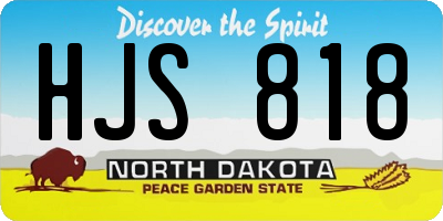 ND license plate HJS818