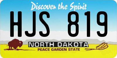 ND license plate HJS819