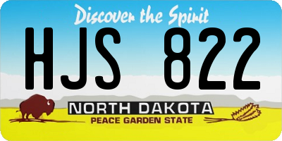 ND license plate HJS822