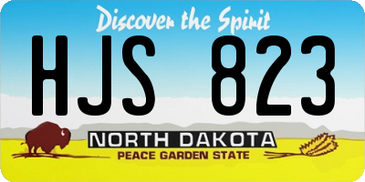 ND license plate HJS823