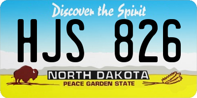 ND license plate HJS826