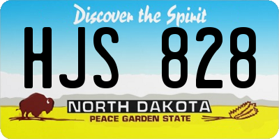 ND license plate HJS828