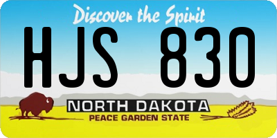 ND license plate HJS830