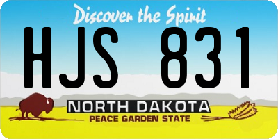 ND license plate HJS831