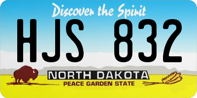 ND license plate HJS832