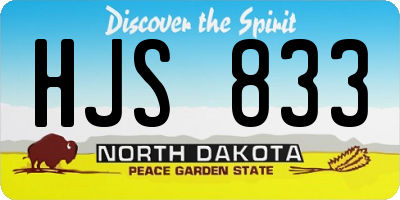 ND license plate HJS833