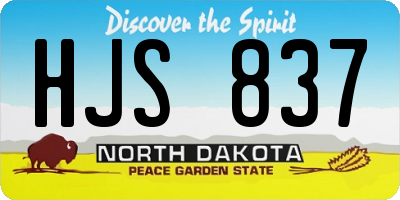 ND license plate HJS837